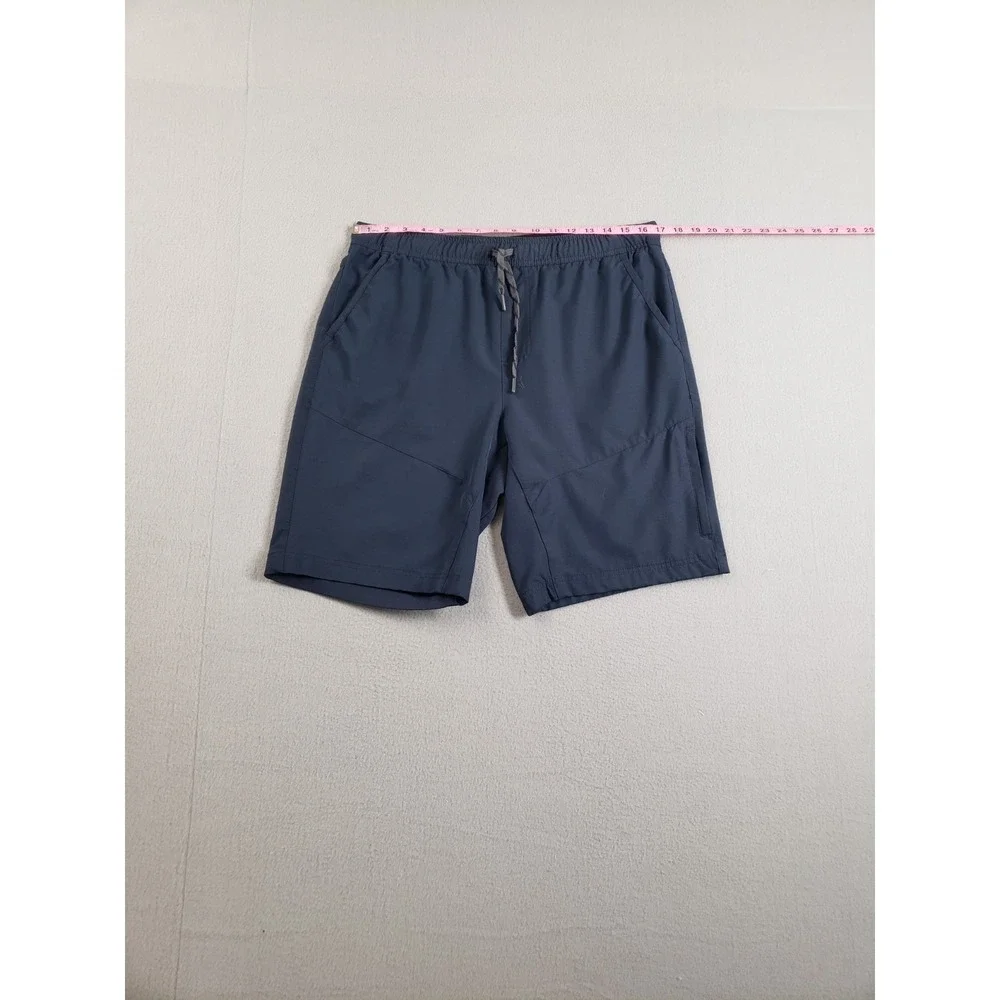 Gerry Men Athletic Short L Navy Blue Drawstring Elastic Waist Pockets Activewear